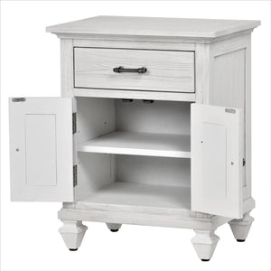 Seawinds Surfside 1-Drawer 2-Door Nightstand with Weathered White Finish