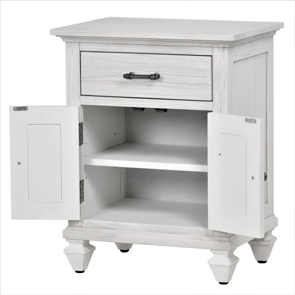 Seawinds Surfside 1-Drawer 2-Door Nightstand with Weathered White Finish
