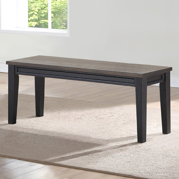 Steve Silver Raven Noir Driftwood Two-Tone Bench In Ebony