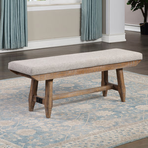 Steve Silver Riverdale Driftwood Upholstered Bench