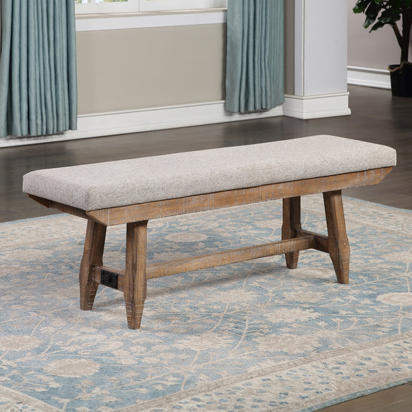Steve Silver Riverdale Driftwood Upholstered Bench