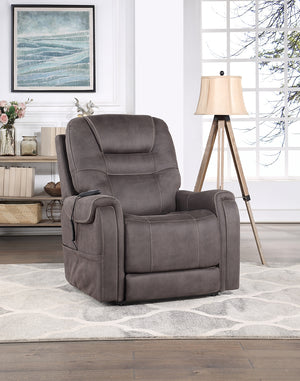 Steve Silver Brisbane Fabric Power Lift Chair With 3-Zone Heat In Neutral Stone