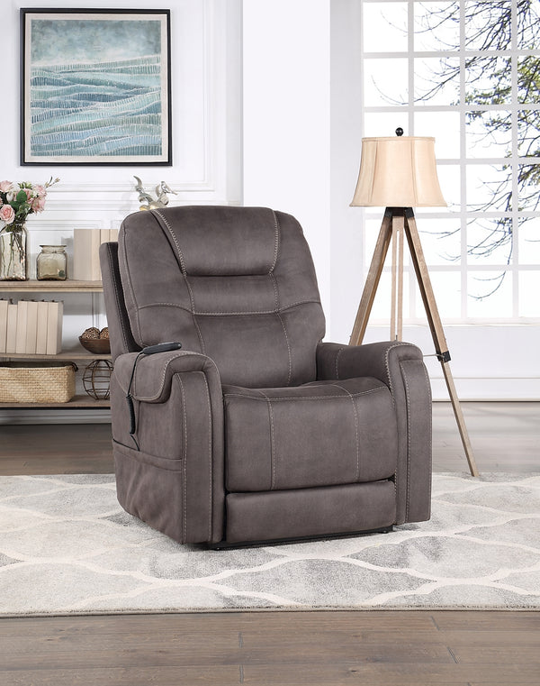 Steve Silver Brisbane Fabric Power Lift Chair With 3-Zone Heat In Neutral Stone