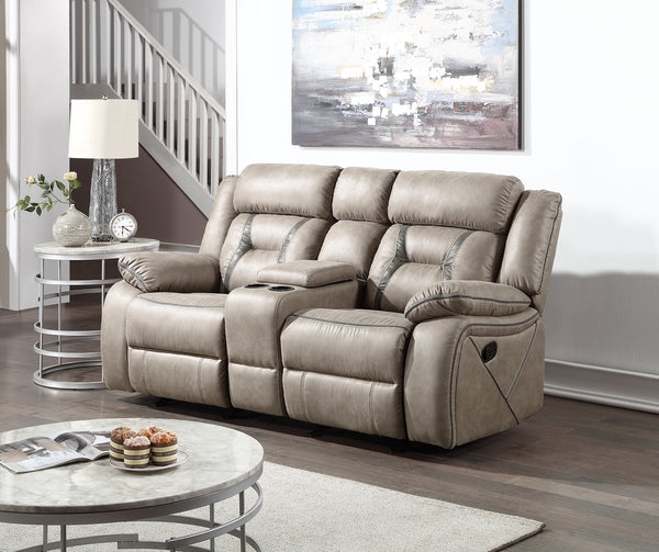 Steve Silver Tyson Gray Glider Manual Reclining Console Loveseat