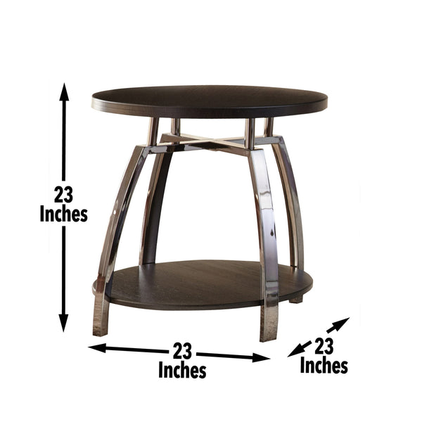 Steve Silver Coham End Table In Black Nickel