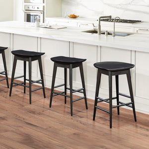 Steve Silver Hilton 24-Inch Backless Counter-Height Stool In Modern Black