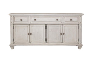 American Woodcrafters Sedona 72-Inch TV Console Cobblestone White