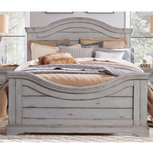 American Woodcrafters Stonebrook Complete King Bed in Light Distressed Antique Gray