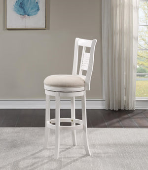 American Woodcrafters Palmer 45-Inch Fabric Wood Stool Antique White