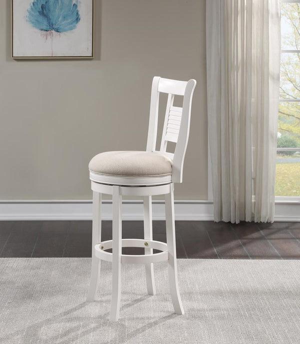 American Woodcrafters Palmer 45-Inch Fabric Wood Stool Antique White
