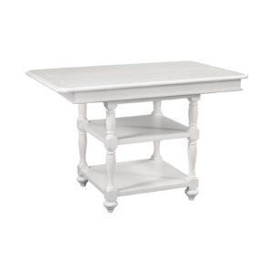 American Woodcrafters Cottage Traditions Gathering Height Table With 18-Inch Leaf Clean White Cottage