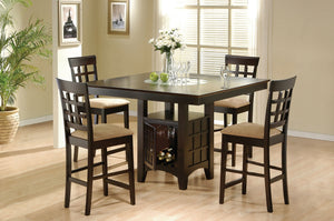 Coaster Gabriel 5-Piece Square Counter-Height Dining Set Cappuccino