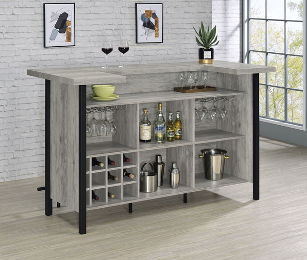 Coaster Bellemore Freestanding Home Bar Wine Cabinet Grey Driftwood