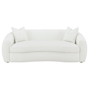 Coaster Isabella Faux Sheepskin Upholstered Sofa Natural