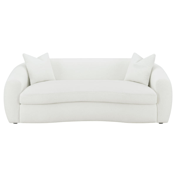 Coaster Isabella Faux Sheepskin Upholstered Sofa Natural