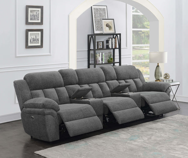 Coaster Bahrain 5-Piece Power Home Theater Seating Charcoal
