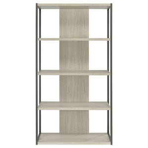 Coaster Loomis 72 Inch A 4-Shelf Bookshelf Whitewashed Grey