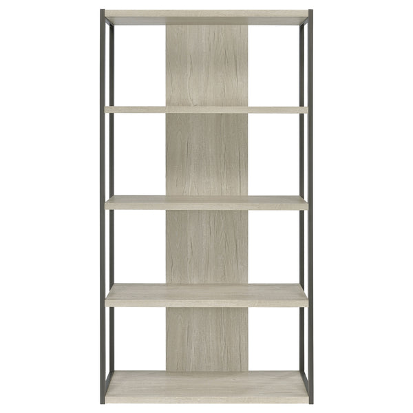 Coaster Loomis 72 Inch A 4-Shelf Bookshelf Whitewashed Grey