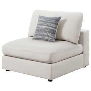 Coaster Serene Upholstered Armless Chair Beige