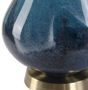 Uttermost Riviera Dark Navy Blue/White Table Lamp