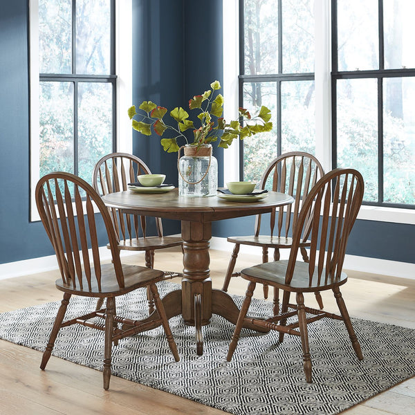Liberty Furniture Carolina Crossing 5-Piece Antique Honey Drop Leaf Casual Dining Table Set