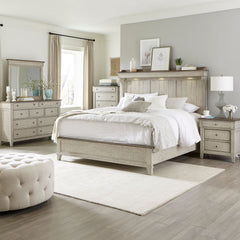 Liberty Furniture Complete Queen Bedroom Set Mantel Bed, Dresser, Mirror, Chest & Nightstand Ivy Hollow