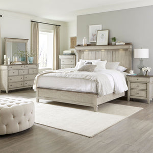 Liberty Furniture Complete Queen Bedroom Set Mantel Bed, Dresser, Mirror, Chest & Nightstand Ivy Hollow