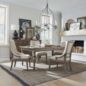 Liberty Furniture Americana Farmhouse 5-Piece Black/Dusty Taupe Leg Dining Table Set