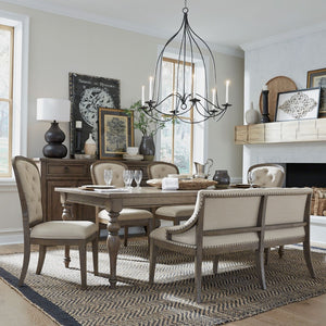 Liberty Furniture Americana Farmhouse 6-Piece Black/Dusty Taupe Dining Table Set