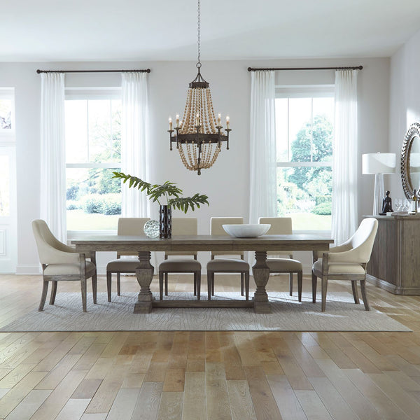 Liberty Furniture Westfield 7-Piece Havana Brown Trestle Casual Dining Table Set