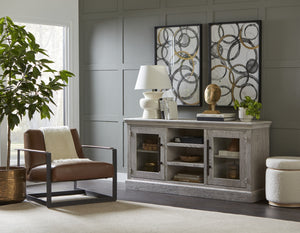 aspenhome manchester 66" tv console with 2-doors in smokey white