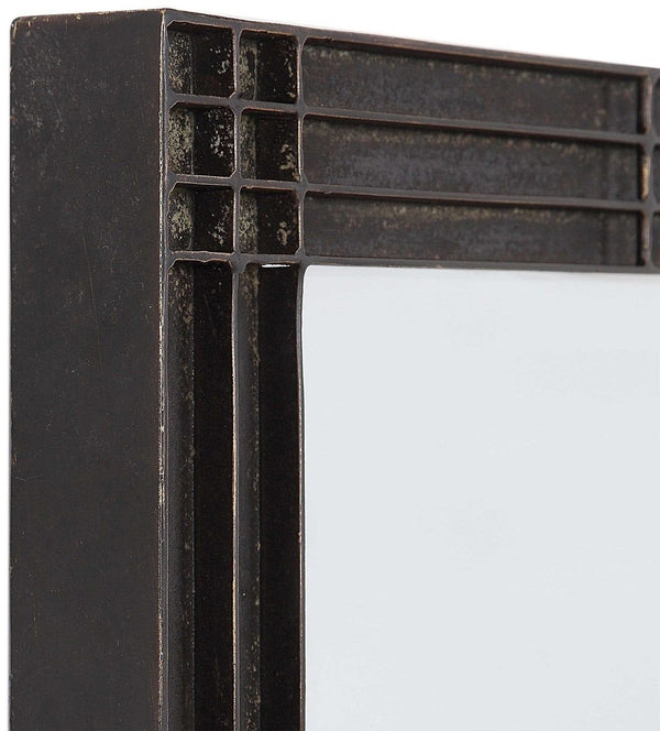 Uttermost Gower Aged Black Vanity Mirror