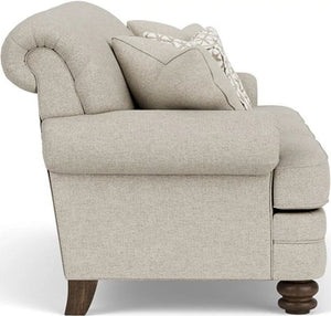 Flexsteel Bay Bridge Silver Fabric Driftwood Sofa