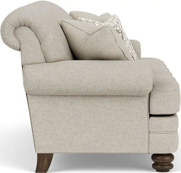 Flexsteel Bay Bridge Silver Fabric Driftwood Sofa