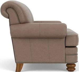 Flexsteel Bay Bridge Taupe Leather Loveseat