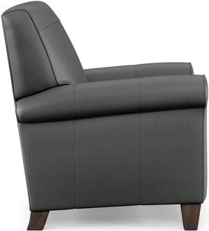 Flexsteel Dana Gray High-Leg Leather Manual Recliner