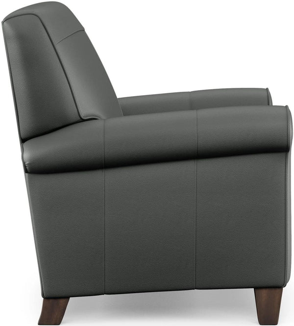 Flexsteel Dana Gray High-Leg Leather Manual Recliner