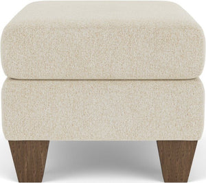 Flexsteel Moxy Shell Ottoman with Medium Brown Legs