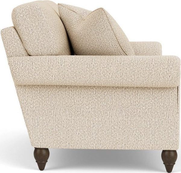 Flexsteel South Haven White Moondust Rolled Arm Loveseat