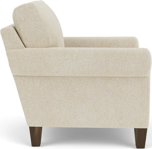 Flexsteel South Haven White Shell Rolled Arm Chair with Square Legs