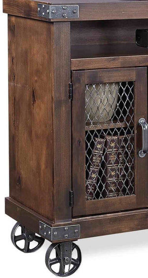 Aspenhome Industrial 62 Inch Ghost Black Fireplace TV Stand Console