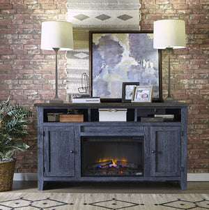 Aspenhome Eastport Malta Blue 65 Inch Fireplace TV Stand Console