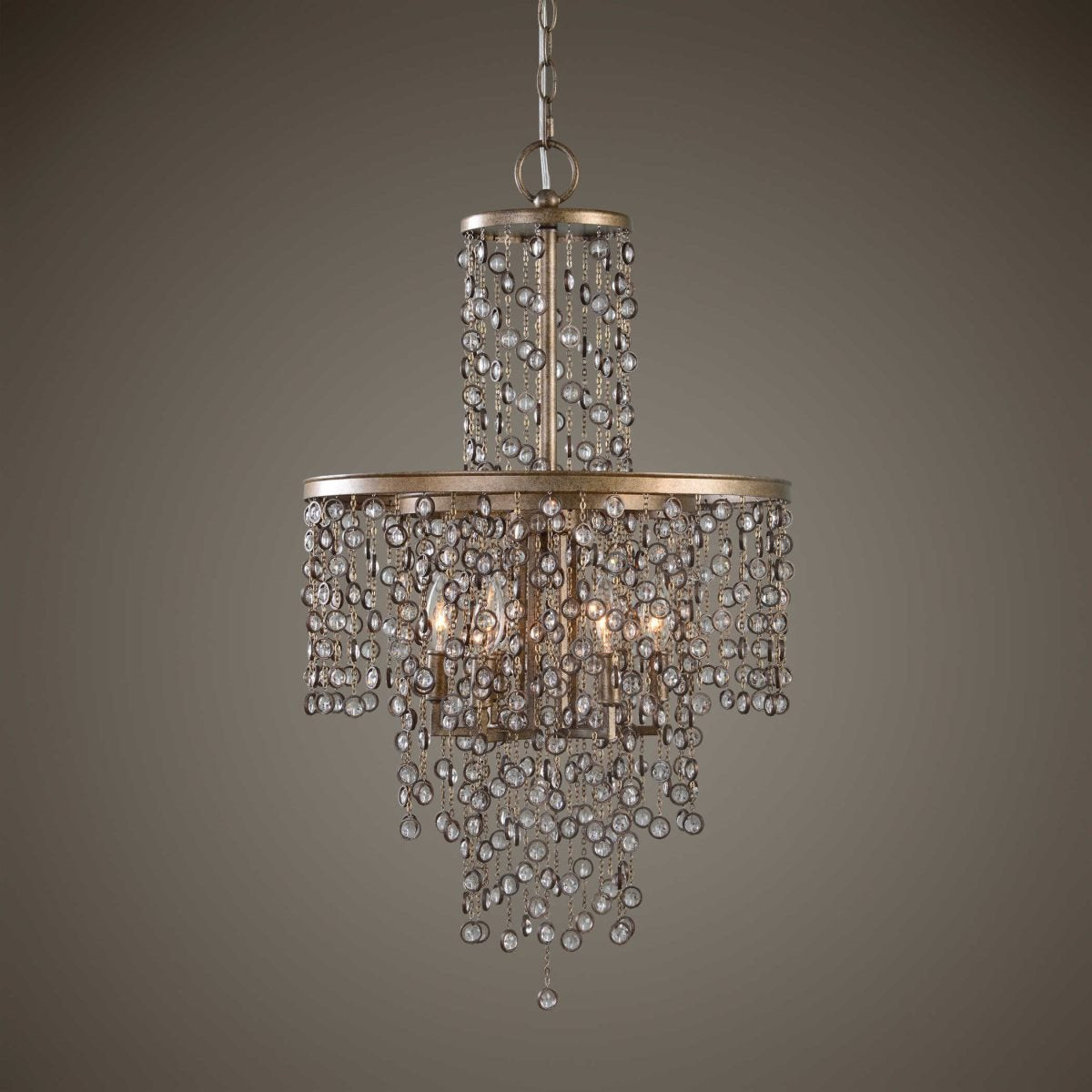 Uttermost Valka 6-Light Silver Crystal Chandelier