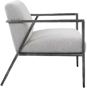 Uttermost Brisbane Distressed Charcoal/Ivory Accent Chair
