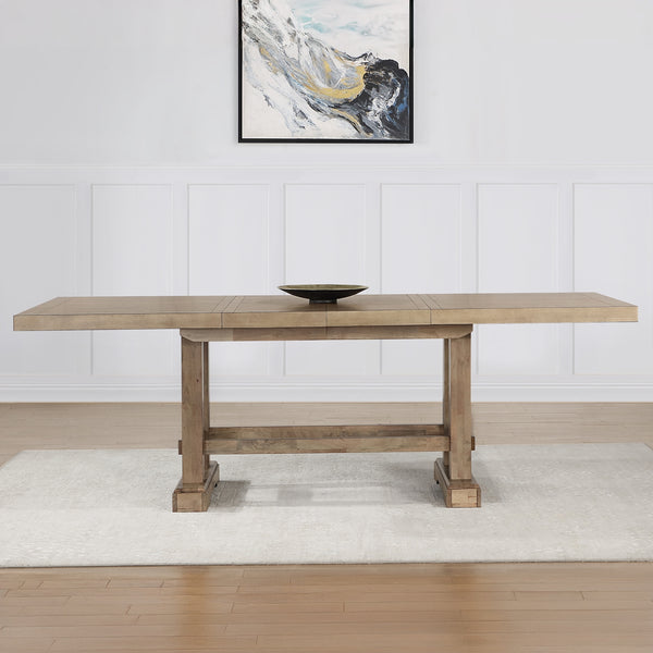 Steve Silver Napa 108-Inch Counter-Height Table With 8-Inch Leaves In Weathered Sand