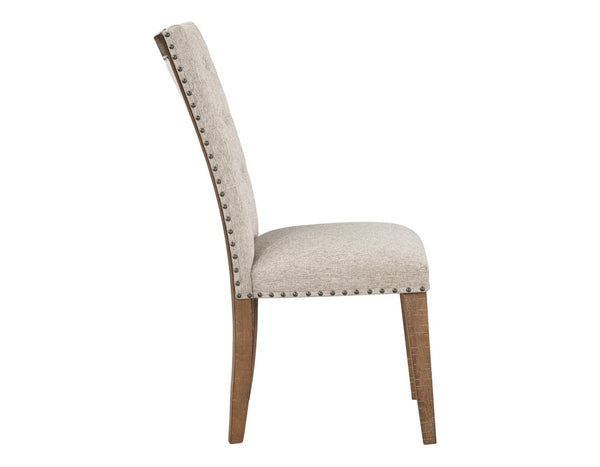 Steve Silver Riverdale Oatmeal Upholstered Side Chair In Driftwood Finish