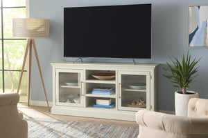 byron 66" tv console with 2-doors in white