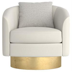 Bernhardt Camino Fabric Swivel Barrel Chair with Gold Base
