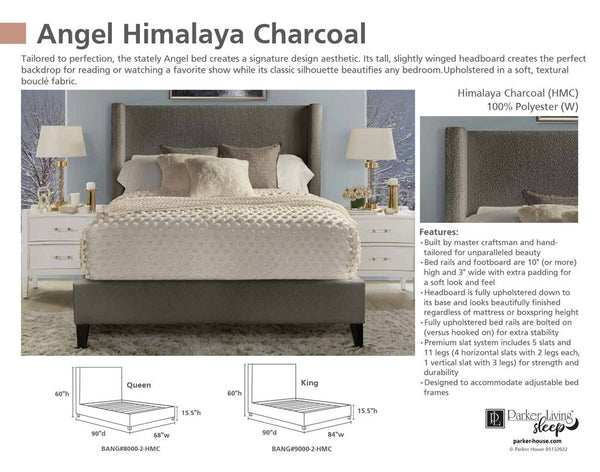 Parker House Angel Himalaya Charcoal King Bed