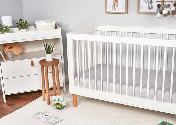 Bedgear Light Grey Hyper-Linen Performance Crib Sheet